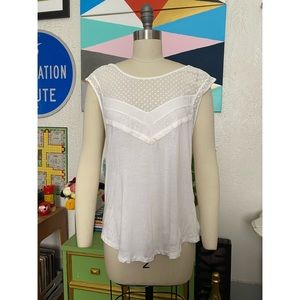 American Eagle Swiss dot lace top with open back